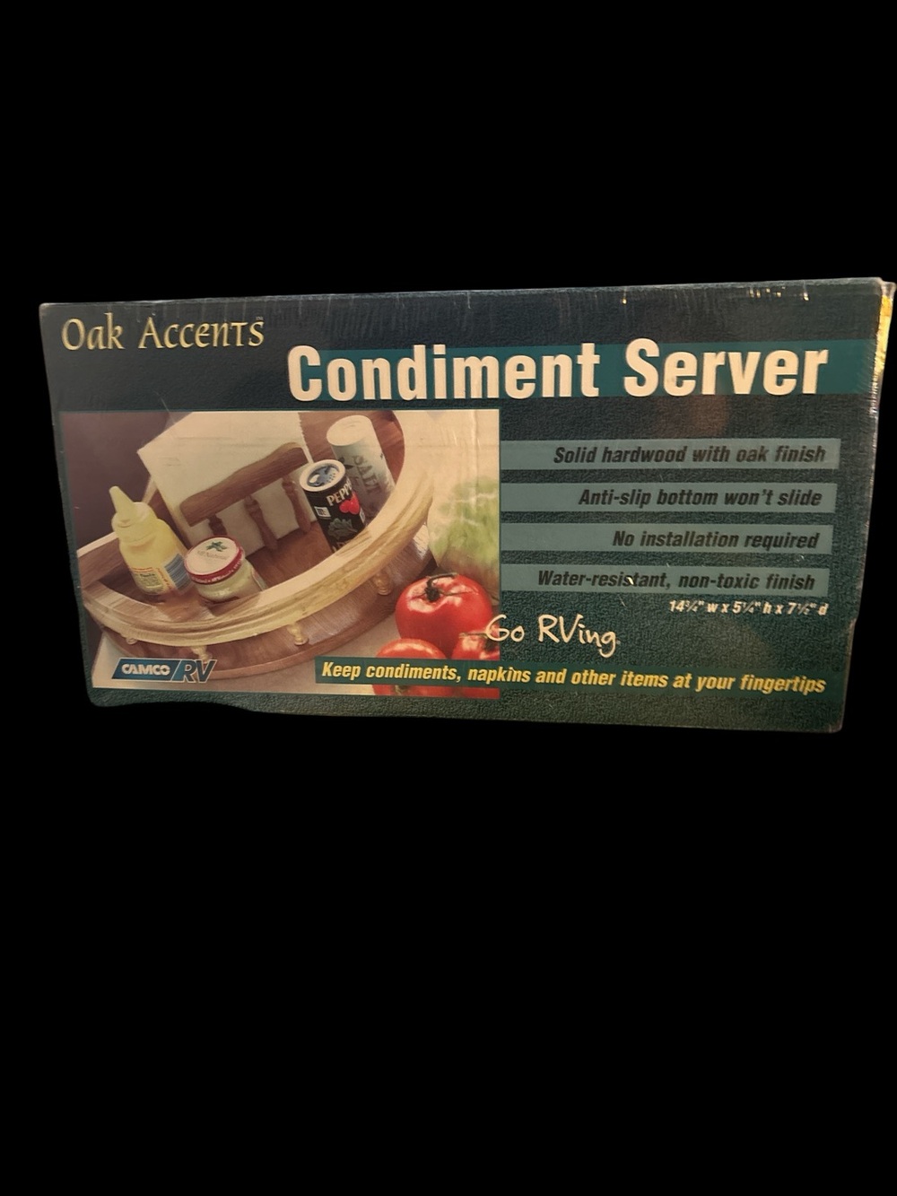 CamcoRV oak accents condiment server